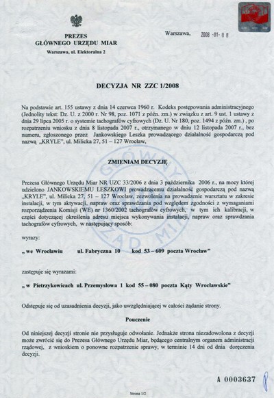 Decyzja Głównego Urzędu Miar